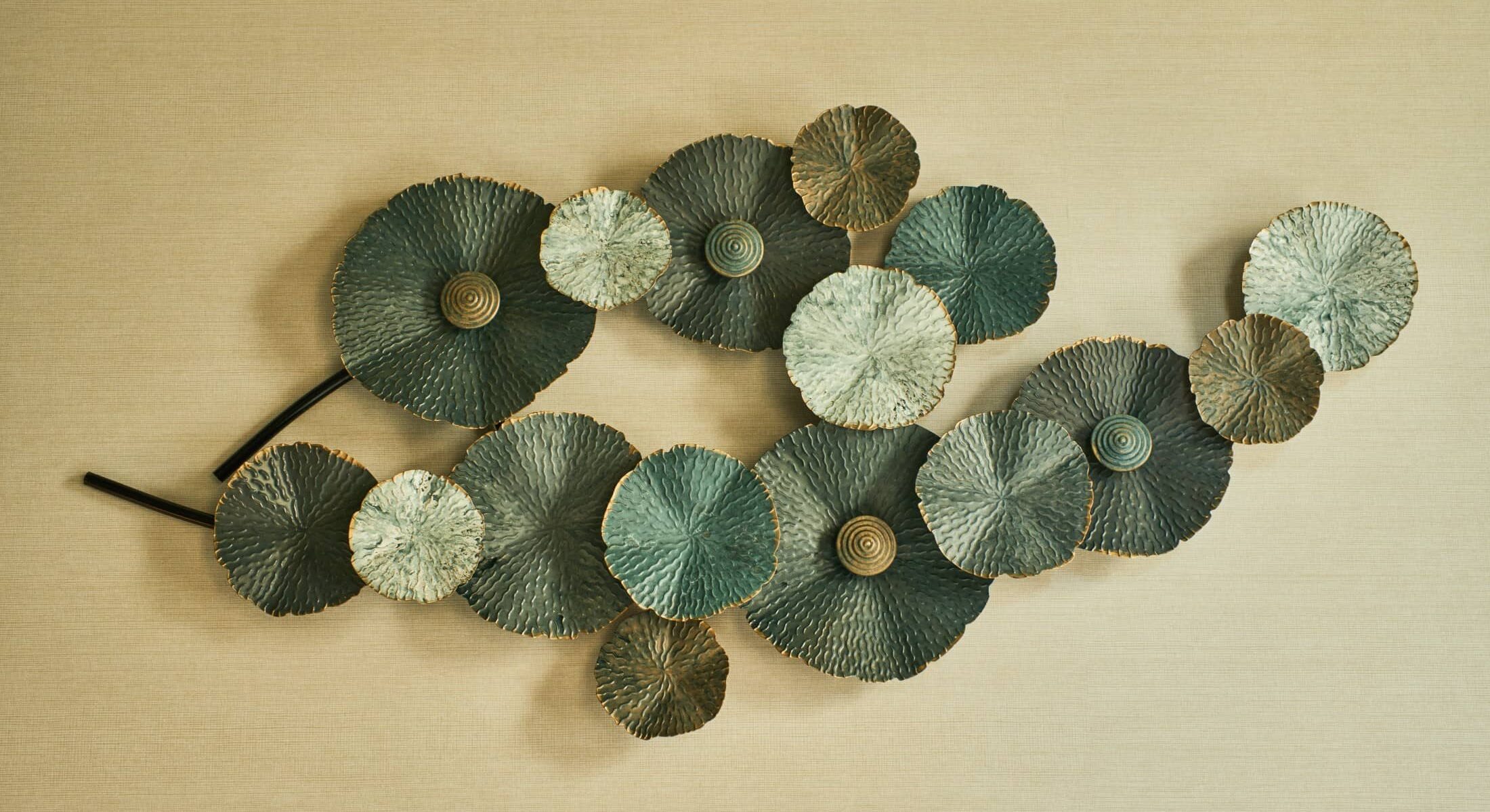 Decorazione murale in metallo con forme circolari verdi – Homy Livia Verona